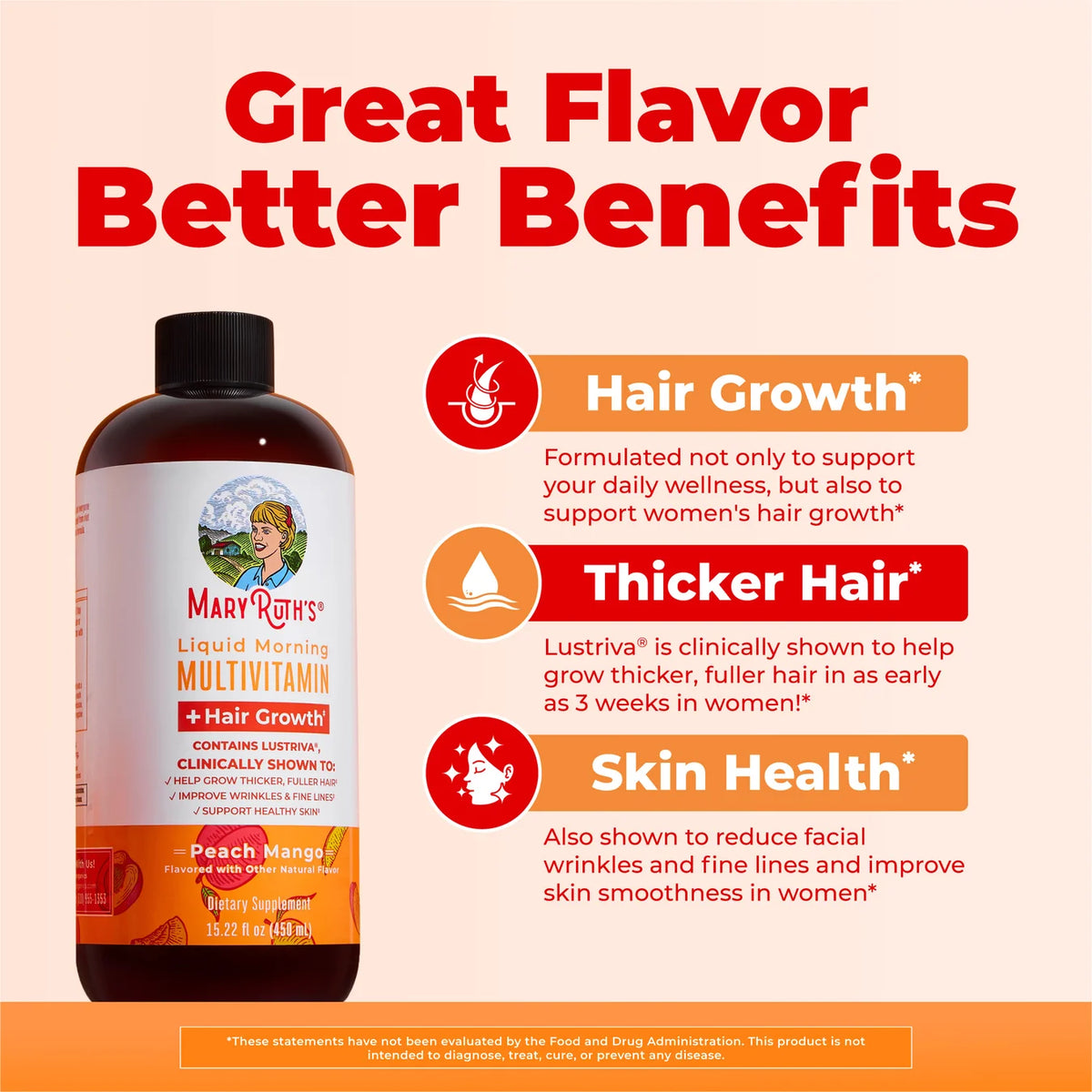 Mary ruth Liquid Morning Multivitamin + Hair Growth 450ML