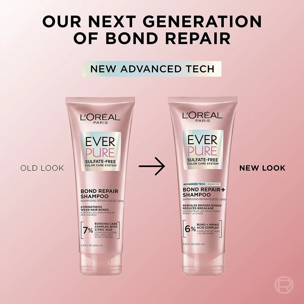 L'Oréal Paris EverPure Sulfate Free Bond Repair+ Shampoo with Bond + Amino Acid Complex 200ml